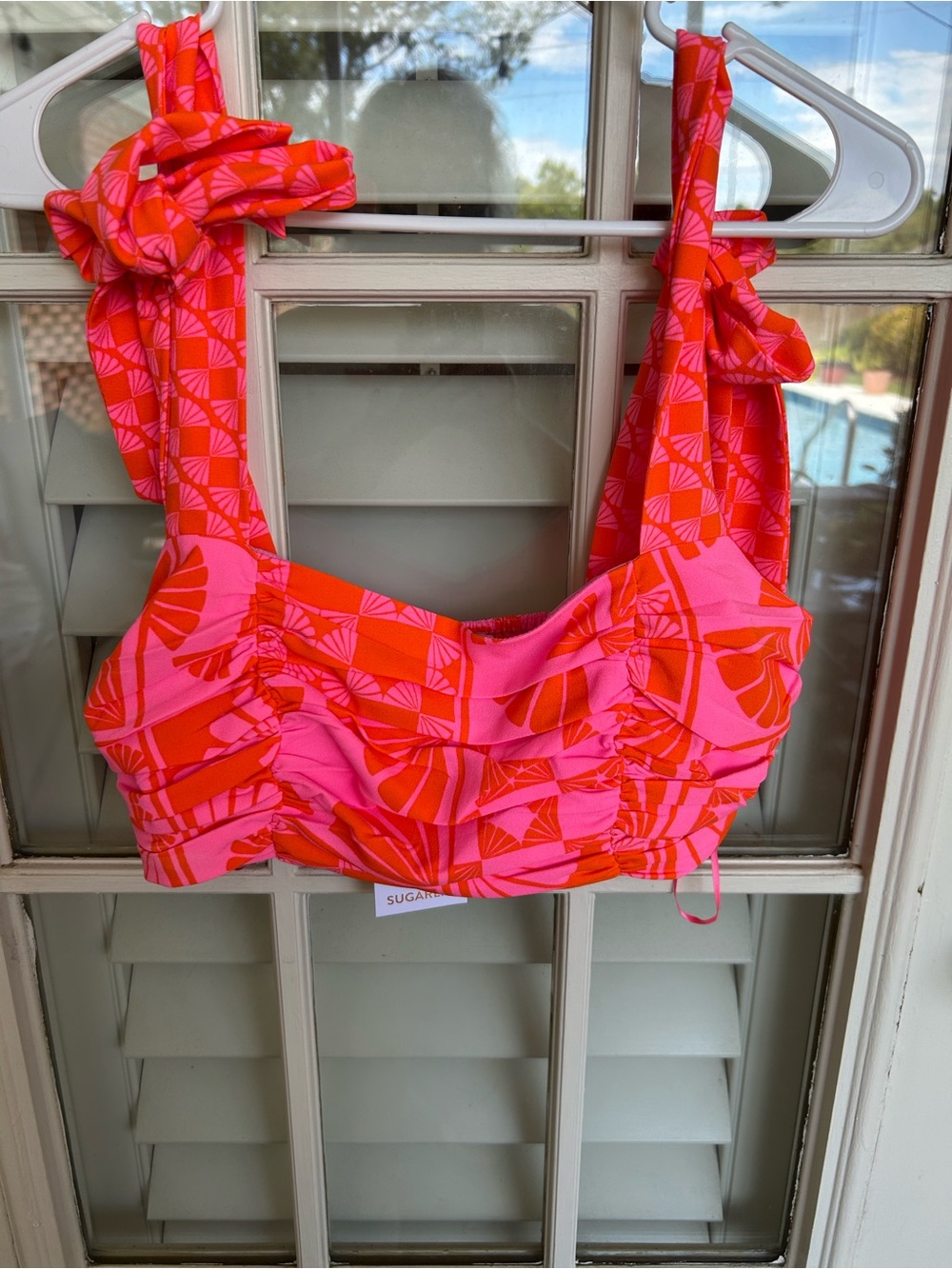 Sugarlips Pink & Orange Tie-Strap Swim Top